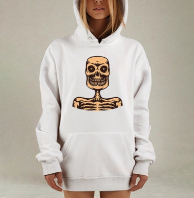 Череп и кости, Hoodie Mjhigh Dig, оверсайз, утепленная