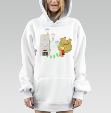 Деньги с аренды жилья, Hoodie Mjhigh Dig, оверсайз, утепленная