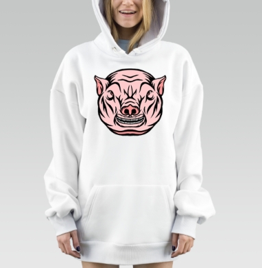 Голова свиньи, Hoodie Mjhigh Dig, оверсайз, утепленная