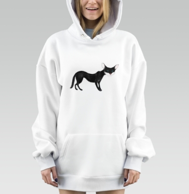 Istambul cat / Стамбульский кот, Hoodie Mjhigh Dig, оверсайз, утепленная