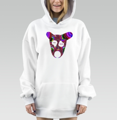 Яркая абстрактная маска Page Found, Hoodie Mjhigh Dig, оверсайз, утепленная