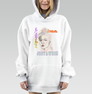 Экспрессия свободы: панк-портрет женщины с дерзким взглядом, Hoodie Mjhigh Dig, оверсайз, утепленная