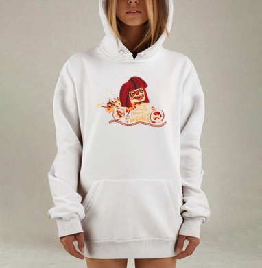 Девочка и любимые животные в красном кремовом черном, Hoodie Mjhigh Dig, оверсайз, утепленная