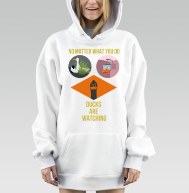Утка следит, Hoodie Mjhigh Dig, оверсайз, утепленная