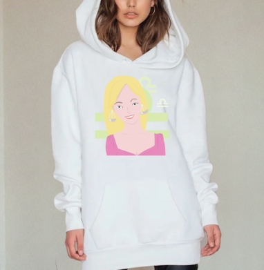 Весы, Hoodie Mjhigh Dig, оверсайз, утепленная