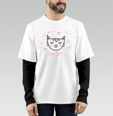Кот с розовыми щечками милый и нежный SWEET - Магазин футболок Toricardstore
