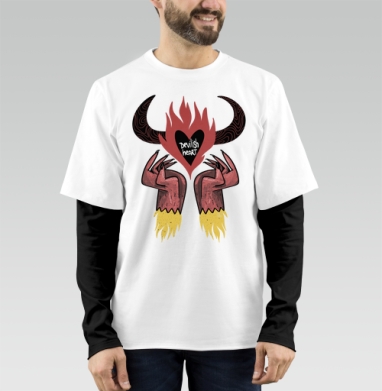 ДЬЯВОЛЬСКОЕ СЕРДЦЕ DEVILISH HEART, Футболка мужская лонгслив OneOne