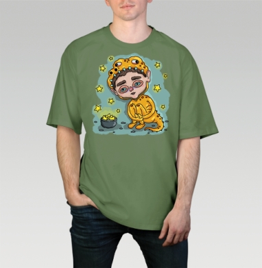 Мечта быть динозавром, Футболка мужская оверсайз оливковая