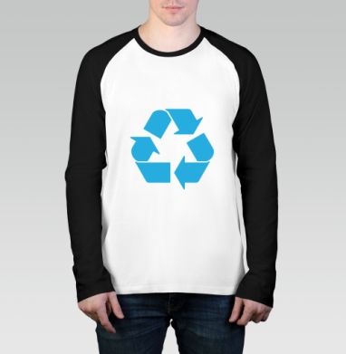 Экологическое возобновление ресурсов символ, Футболка длинный рукав / Мужчинам / Реглан / Принт