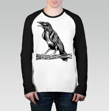 Raven / Ворон, Футболка длинный рукав / Мужчинам / Реглан / Принт