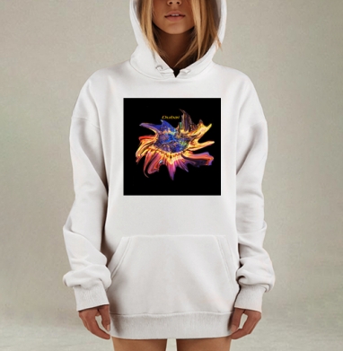 Ночной город Дубай с эффектом сияния и взрыва энергии ночью, Hoodie Mjhigh Dig, оверсайз, утепленная
