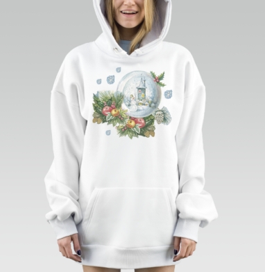 Зимние Елочные Украшения С Вечером Тепла и Света, Hoodie Mjhigh Dig, оверсайз, утепленная