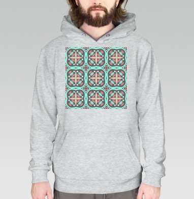 Медитативная звезда голубой розовыйоновый светящийся узор, Толстовка меланж Regular