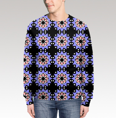 Lavender abstract pattern with stars / Абстрактный лавандовый паттерн в современном стиле, Свитшот мужской 3D