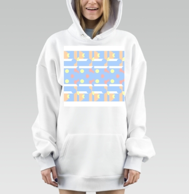 Светло Голубой Пастельный Ритм Времени, Hoodie Mjhigh Dig, оверсайз, утепленная
