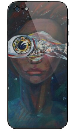 Сюрреалистичный портрет с рыбой вместо глаз - Виниловые наклейки на iPhone 5 - купить в Москве, страница 7