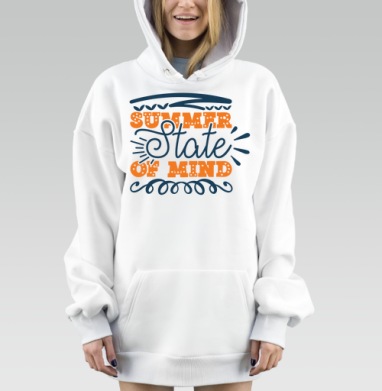 Летнее настроение состояние души всегда летом на уме, Hoodie Mjhigh Dig, оверсайз, утепленная