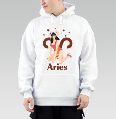 Пинап девушка Овен в ретро стиле Aries, Толстовка Mjhigh, утепленная
