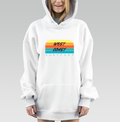 West Coast Surf Camp Летний Пляжный Отдых на Западном, Hoodie Mjhigh Dig, оверсайз, утепленная
