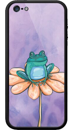 Бирюзовая лягушка на персиковом цветке - Бампер на iPhone 5, 5S, страница 6