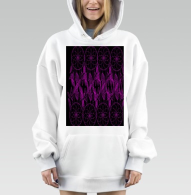 Черные ловцы снов с неоново розовыми перьями и деталями, Hoodie Mjhigh Dig, оверсайз, утепленная