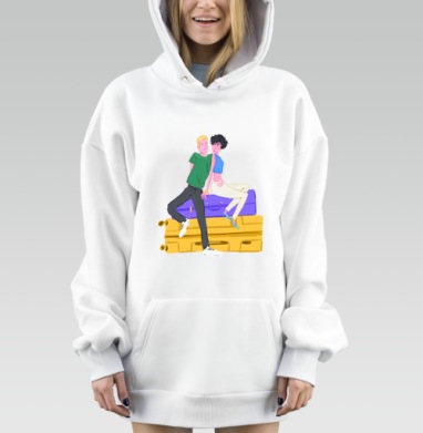 Молодежь с чемоданами в начале путешествия первое семейное путешествие, Hoodie Mjhigh Dig, оверсайз, утепленная
