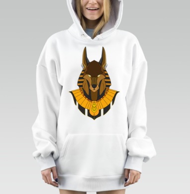 Бог Анубис в египетском наряде с собакой мордой, Hoodie Mjhigh Dig, оверсайз, утепленная
