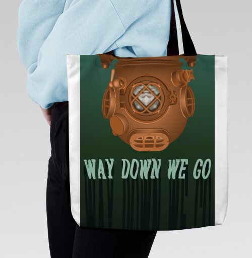 Погружение вглубь моря с подводным шлемом Way down we go - Магазин футболок M-gin