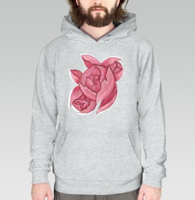 Нежная розовая роза в сиянии нежные розовые, Толстовка меланж Regular
