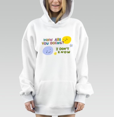 Неопределённость внутреннего состояния ярких цветов сером фоне, Hoodie Mjhigh Dig, оверсайз, утепленная