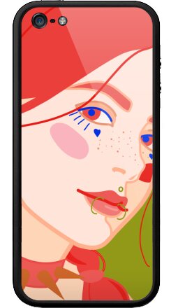 Яркий портрет девушки в стиле e-girl с пирсингом - Бампер на iPhone 5, 5S, страница 5