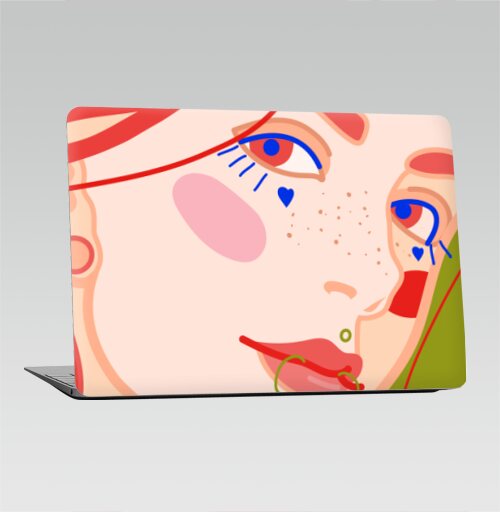 Яркий портрет девушки в стиле e-girl с пирсингом - Наклейки на 2010-2017 – Macbook Air, страница 6