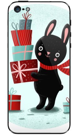 Черный кролик с подарками - Виниловые наклейки на iPhone 5 - купить в Москве, страница 5