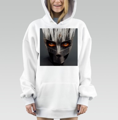 Мистическое существо с огненными глазами леса мира, Hoodie Mjhigh Dig, оверсайз, утепленная