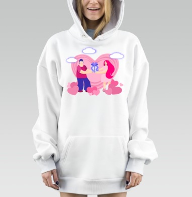 Подарок любви семья и любовь, Hoodie Mjhigh Dig, оверсайз, утепленная