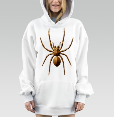 Коричневый паук птицеед реалистичный крупный паук, Hoodie Mjhigh Dig, оверсайз, утепленная