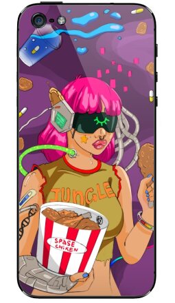 Киберпанк иллюстрация «Jungle Space Chicken» - Виниловые наклейки на iPhone 5 - купить в Москве, страница 4