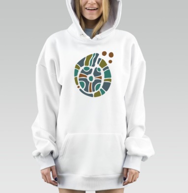 Геометрическое абстрактное яйцо с гармонией частей, Hoodie Mjhigh Dig, оверсайз, утепленная