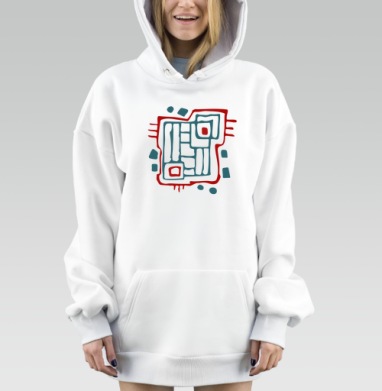 Темно Красная Абстрактная Геометрия на Черном фоне, Hoodie Mjhigh Dig, оверсайз, утепленная