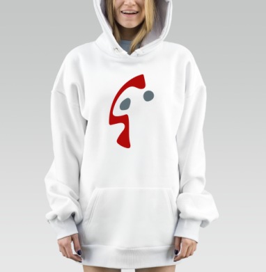 Абстрактный красный силуэт на черном с серыми акцентами черном фоне, Hoodie Mjhigh Dig, оверсайз, утепленная