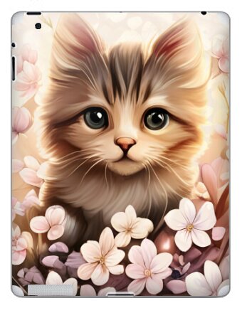 Милый котёнок и цветы - Наклейки на iPad, страница 4
