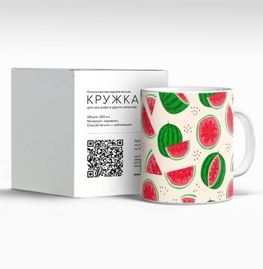 Арбуз Паттерн - Граффити - арт дизайн