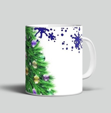 Яркая новогодняя елка с оленями и Merry Christmas надписью - Магазин футболок Quattro2020 - Дизайнерские принты