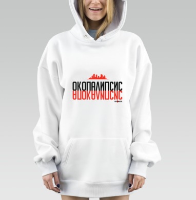 Мрачная типографика с городским апокалипсисом отражением отражением, Hoodie Mjhigh Dig, оверсайз, утепленная