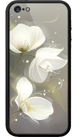 Цифровая картина с нежными парящими цветами - Бампер на iPhone 5, 5S, страница 3