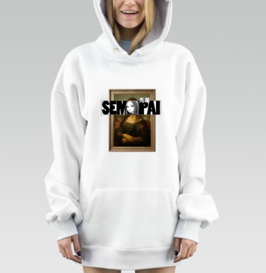 Аниме Мона Лиза, Hoodie Mjhigh Dig, оверсайз, утепленная
