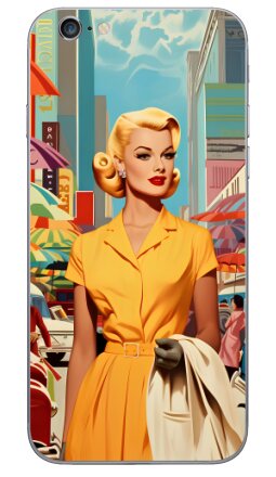 Девушка в желтом постер из пятидесятых - Виниловые наклейки на iPhone 6, 6s - купить в Москве, страница 3
