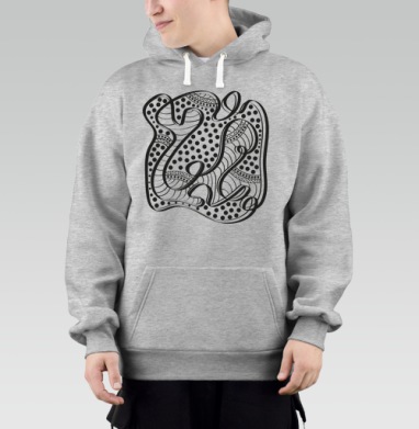 Черно серые абстрактные точки и линии на сером фоне, Толстовка Mjhigh–Mel, утепленная