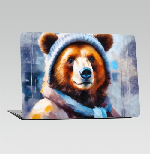 Зимний медведь в вязаной шапке и шарфе - Наклейки на 2010-2017 – Macbook Air, страница 3