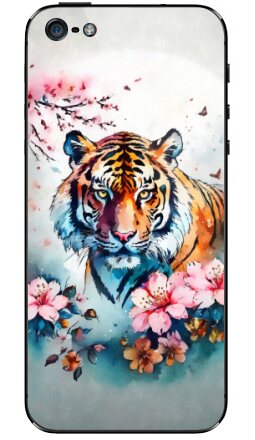 Тигр в цветочной гармонии – акварельная магия - Виниловые наклейки на iPhone 5 - купить в Москве, страница 3